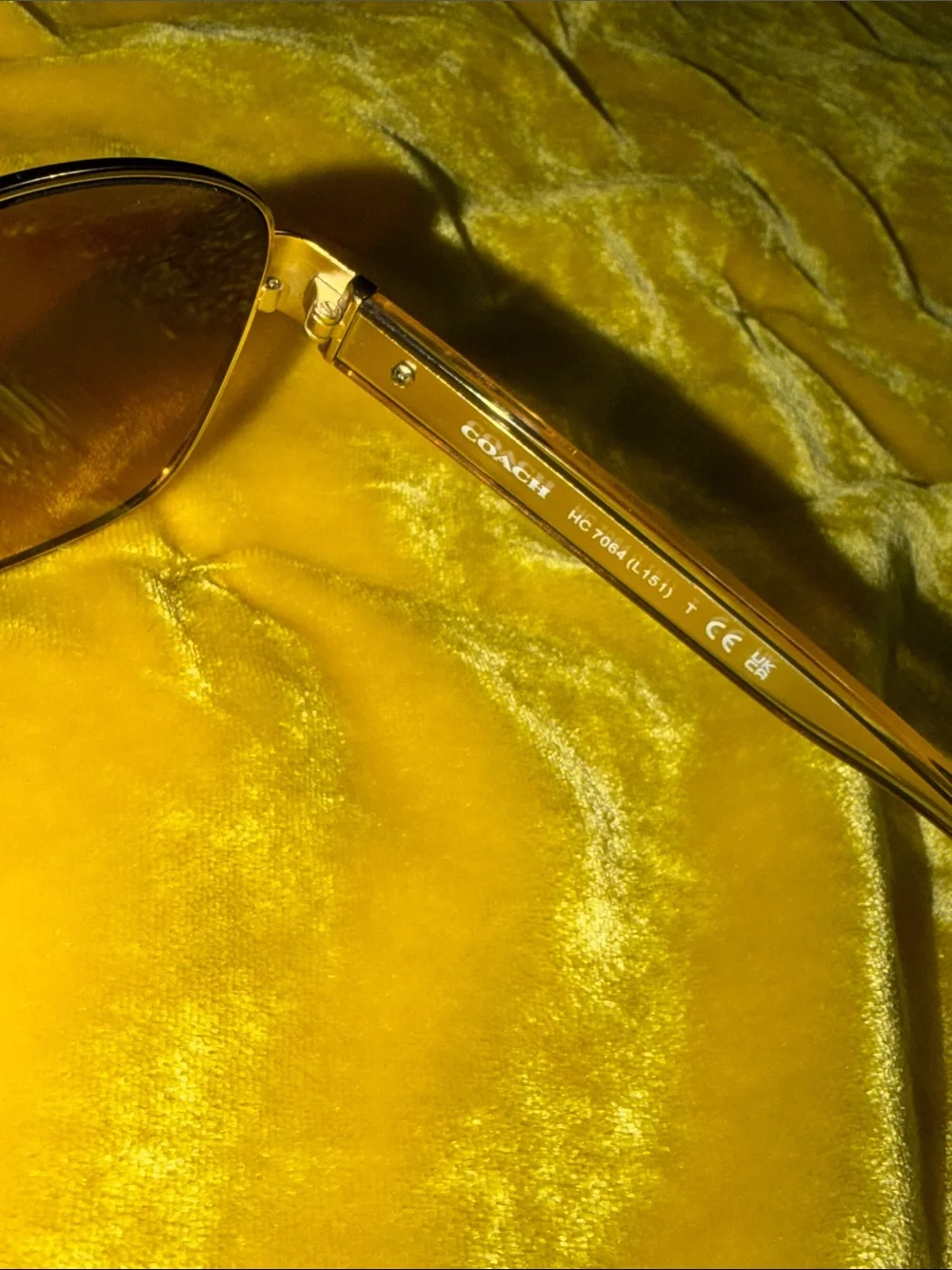 Coach Gold Frame Sunglasses with Brown Gradient Lenses